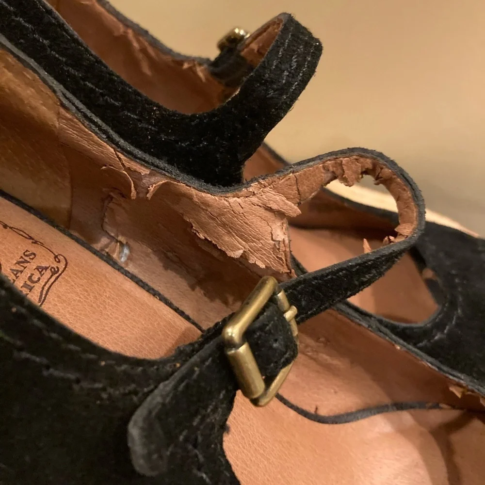 Lucky Brand Neece Womens 8M Black Peep Toe Suede Platform‎ Hi Heels Leopa…